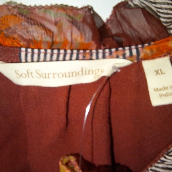 A Soft Surroundings shark bite hem semi sheer long sleeve boho dress size XL - Picture 4 of 7